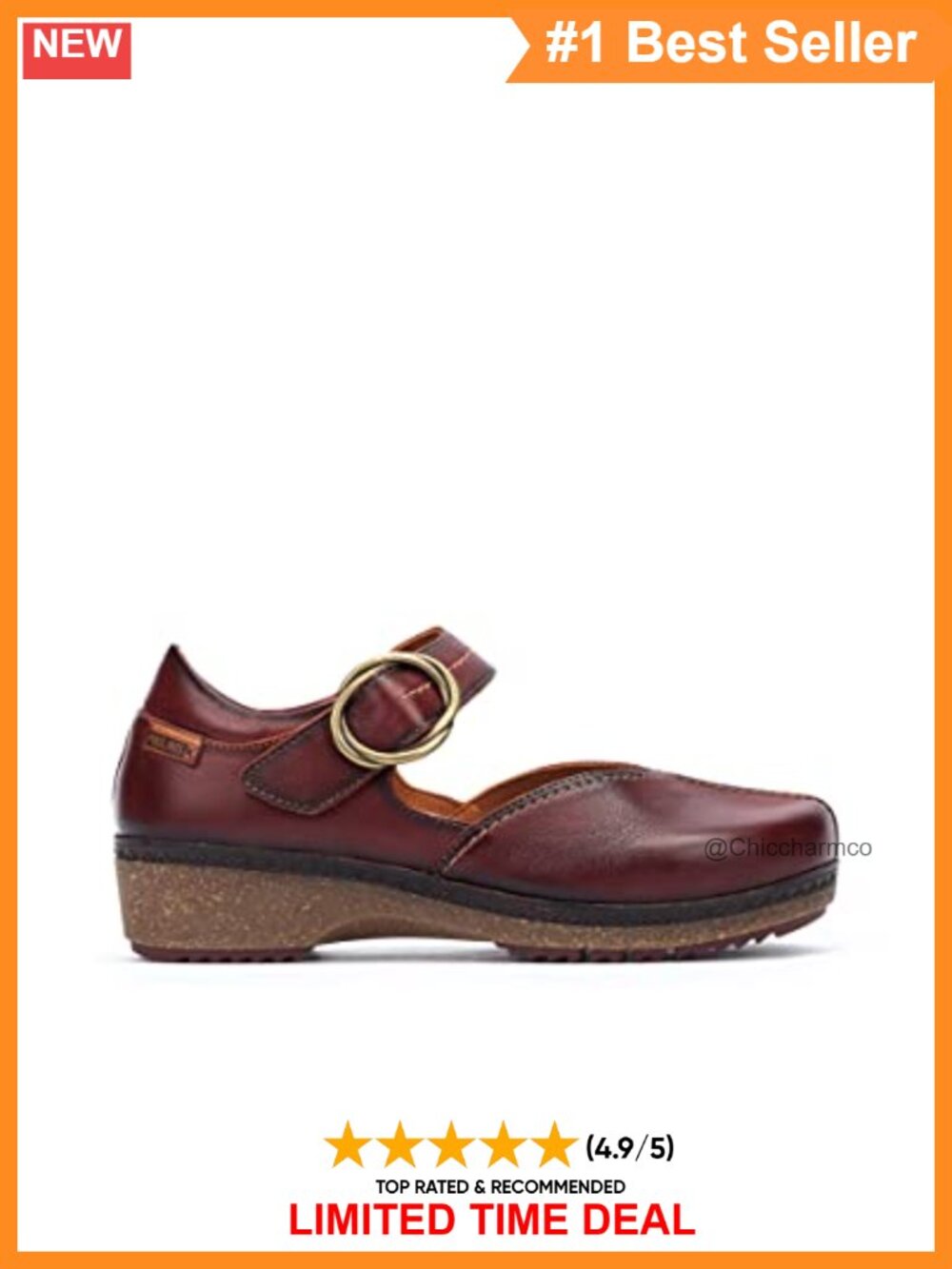 Women's Leather Platform Sandals Comfort Ankle Strap Walking Shoes